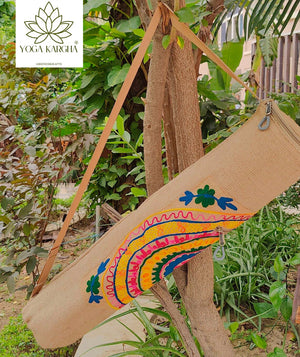 YogaKargha Handmade Upcycled Yoga Mat Bag Made With Upcycled Handwoven Fabric - Panacea