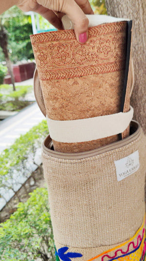YogaKargha Handmade Upcycled Yoga Mat Bag Made With Upcycled Handwoven Fabric - Panacea