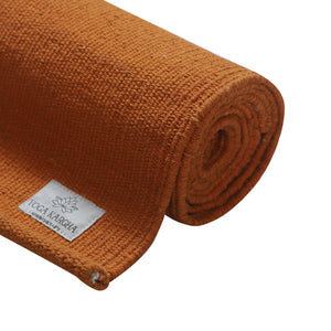 YogaKargha Organic Cotton Handwoven Mat for Yoga, Pilates, Fitness, Prayer, Meditation or Home Decor - Carrot