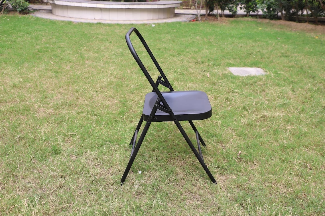 Iyenger Yoga Chair, Backless, Excellent Prop for Yoga Poses for Continuum Body Movement & Enhanced Practice, With Option for Cotton Blankets