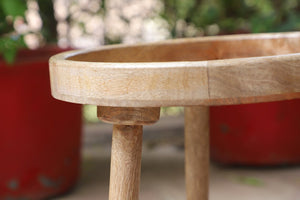 Wooden Stool, Three legged, Tripod Stool - Multipurpose, Round Top, Vintage Finish, Handmade with Reclaimed Mango Wood