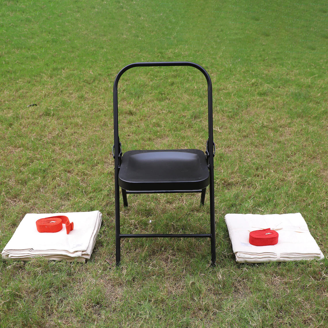 Iyenger Yoga Chair, Backless, Excellent Prop for Yoga Poses for Continuum Body Movement & Enhanced Practice, With Option for Cotton Blankets