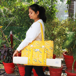 Handmade Upcycled Yoga Mat Bag Made With Upcycled Handwoven Fabric