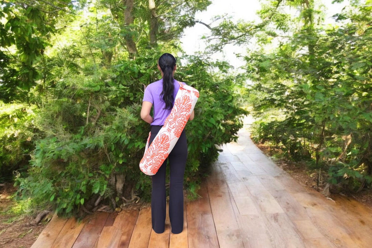 YogaKargha Handmade Upcycled Yoga Mat Bag, Eco-Friendly | Spacious | One-of-a-Kind | Mindfully Made in India