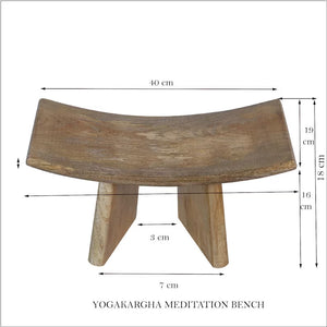 Handcrafted Mango Wood Foldable & Portable Meditation Bench - Pi style