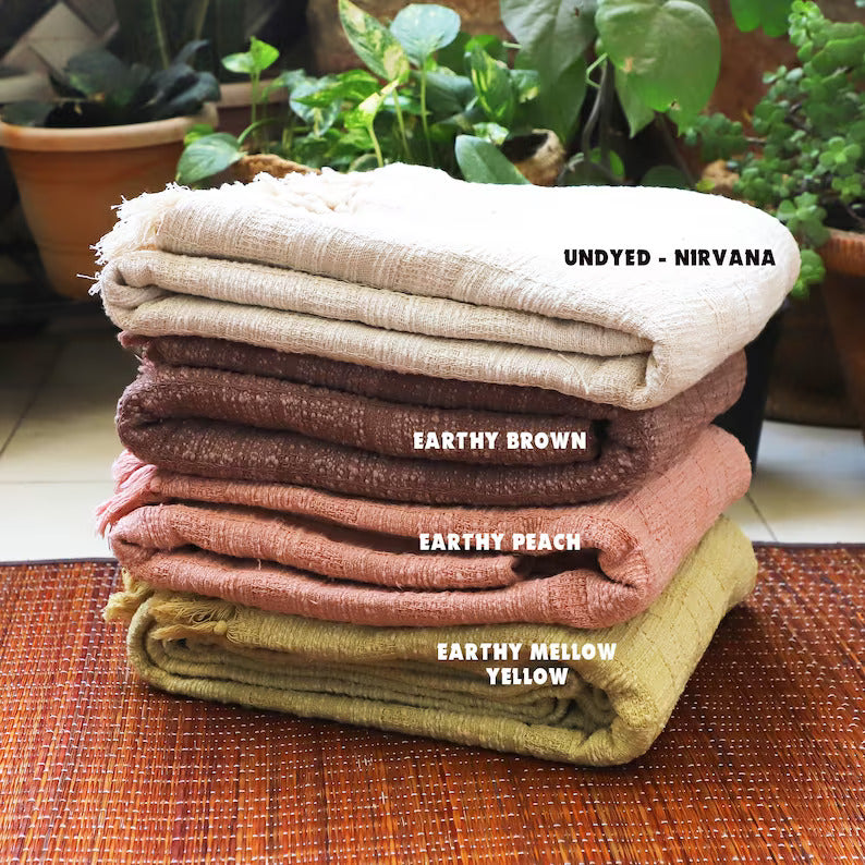 Plant Dyed Herb Infused Organic Cotton Meditation Blanket - Nirvana