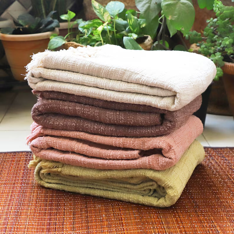 Plant Dyed Herb Infused Organic Cotton Meditation Blanket