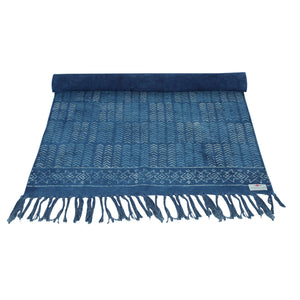 Anti Skid Cotton Indigo Mat for Yoga, Pilates, Fitness, and Meditation - (Handwoven Area Rug, Hand Block-Printed Rug) - Multi Options