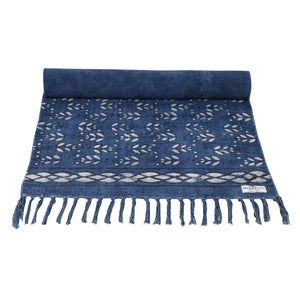 Anti Skid Cotton Indigo Mat for Yoga, Pilates, Fitness, and Meditation - (Handwoven Area Rug, Hand Block-Printed Rug) - Multi Options