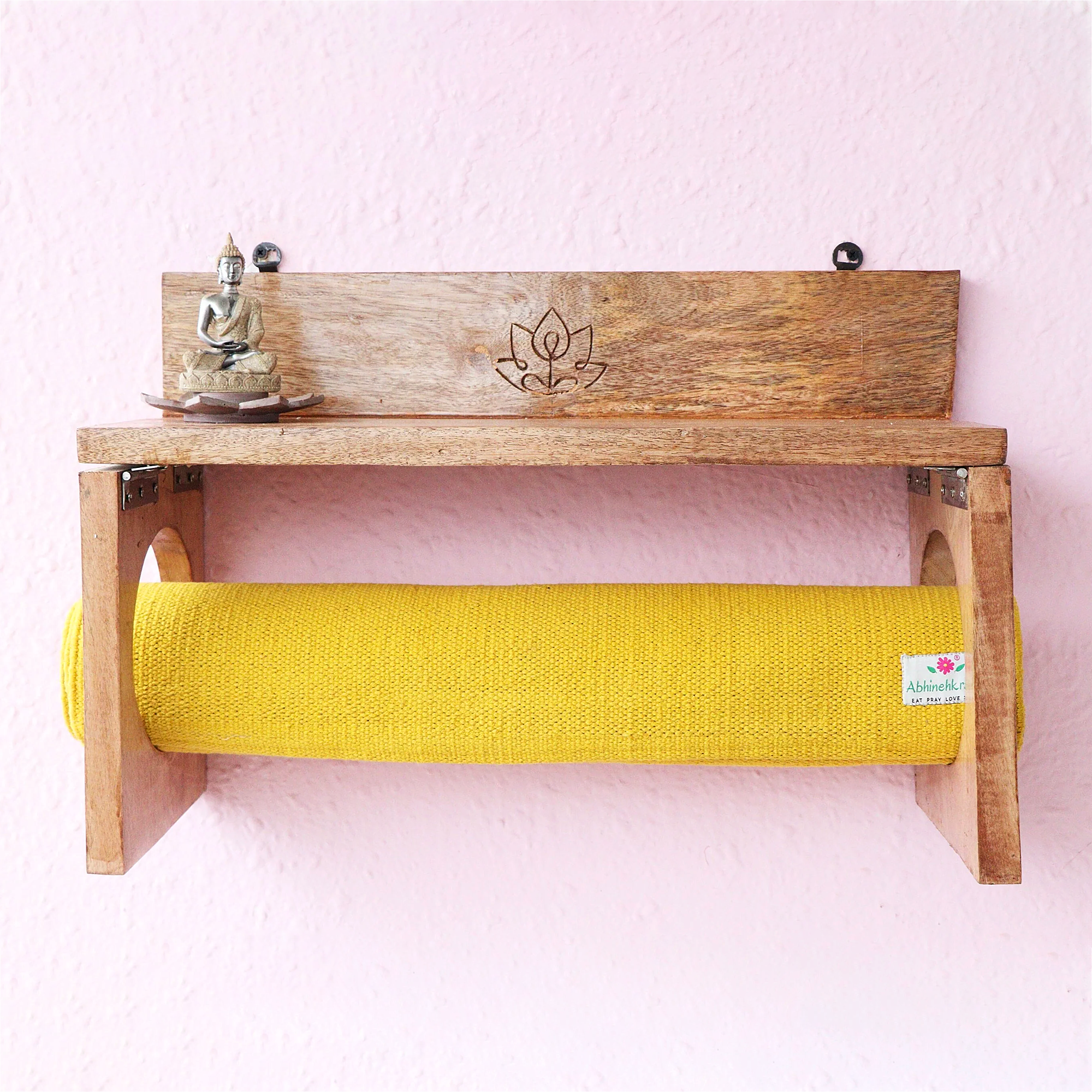 Yoga Mat Wall Holder Made With Mango Wood