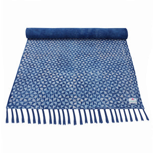 Anti Skid Cotton Indigo Mat for Yoga, Pilates, Fitness, and Meditation - (Handwoven Area Rug, Hand Block-Printed Rug) - Multi Options