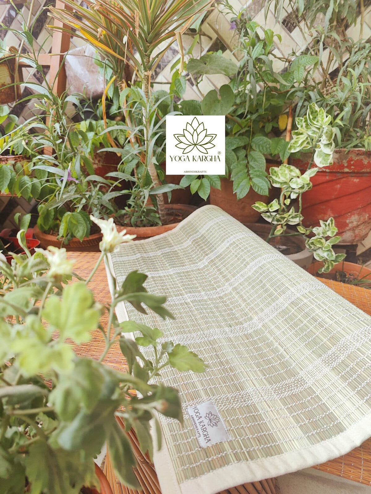 Handwoven Anti Skid Darbha Grass Fiber Mat for Yoga and Meditation