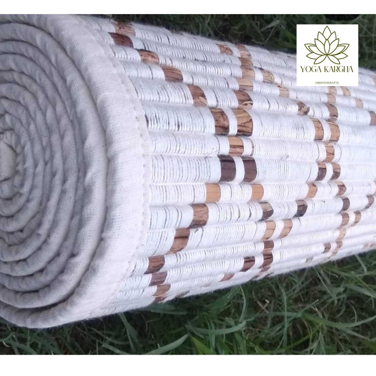 Handwoven Premium Grass Fiber Restorative Antiskid Mat for Yoga and Meditation - Meas