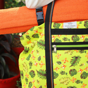 Handmade Upcycled Yoga Mat Bag Made With Upcycled Handwoven Fabric - Nature