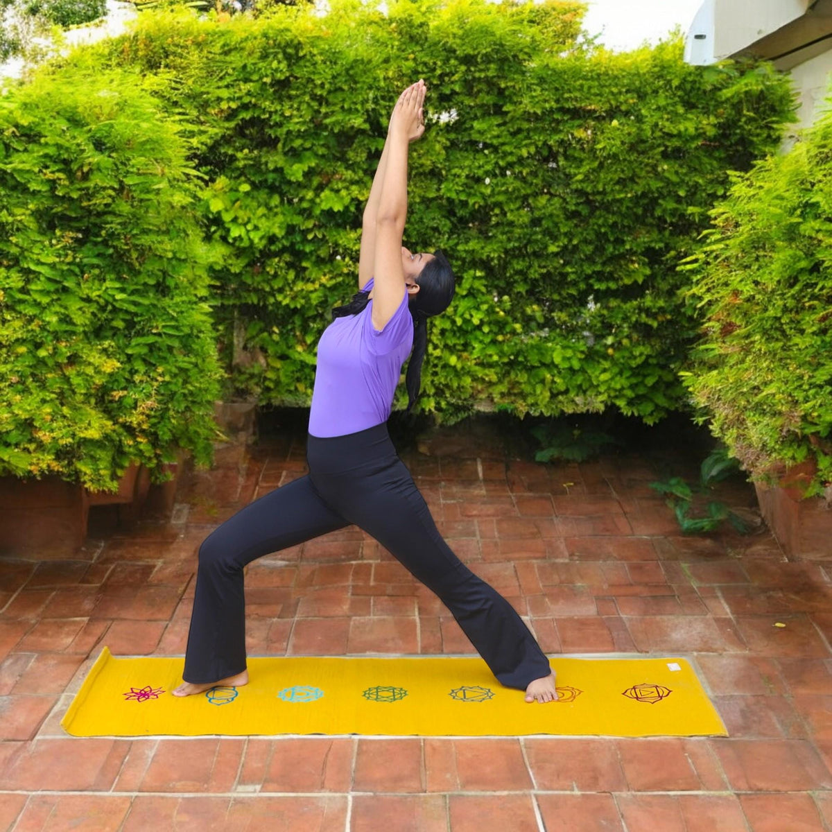 Organic Cotton Seven Chakra Embroidered Mat for Yoga and Meditation