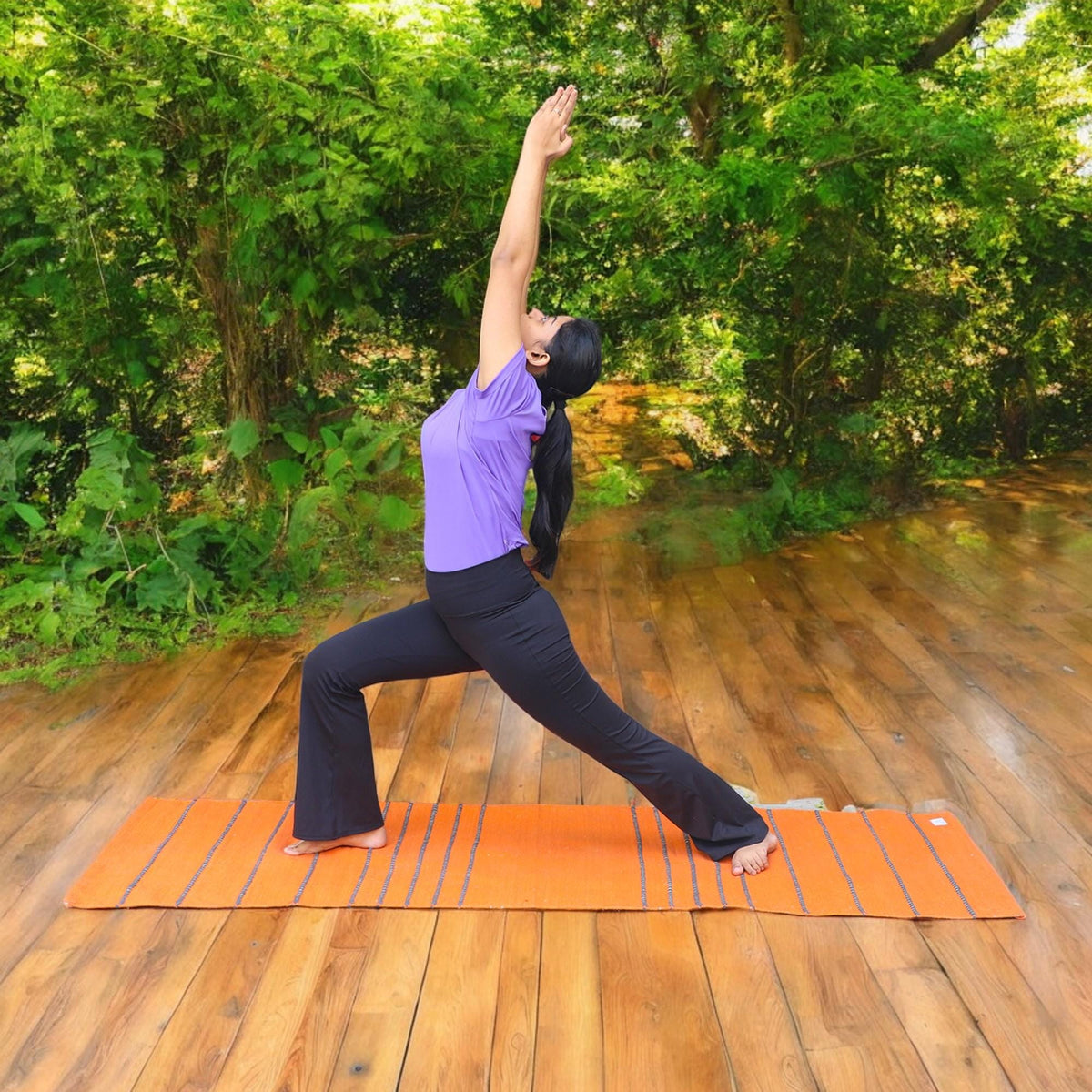 Organic Cotton Yoga Mat | Knotted Handwoven, Anti-Skid & Extra Large | Eco-Friendly, Washable, Biodegradable |