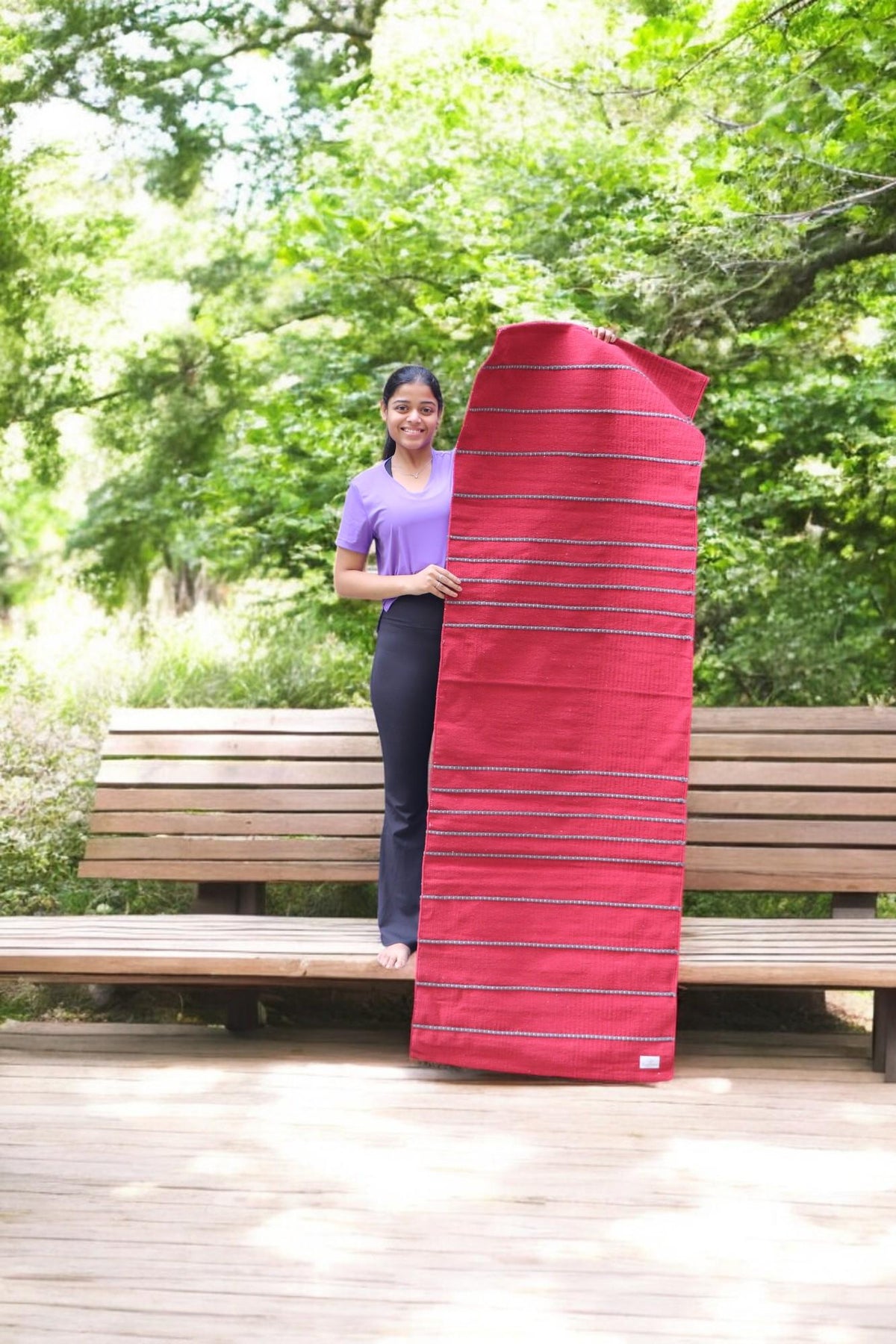 Organic Cotton Yoga Mat | Knotted Handwoven, Anti-Skid & Extra Large | Eco-Friendly, Washable, Biodegradable |