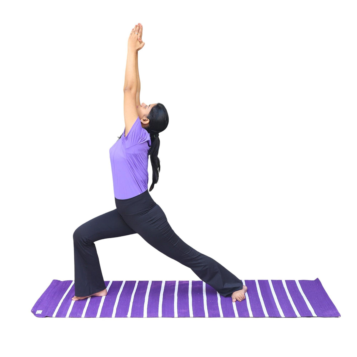 Handwoven Organic Cotton Travel Yoga Mat | Lightweight, Foldable & Eco-Friendly | Anti-Skid, Washable, Handmade in India