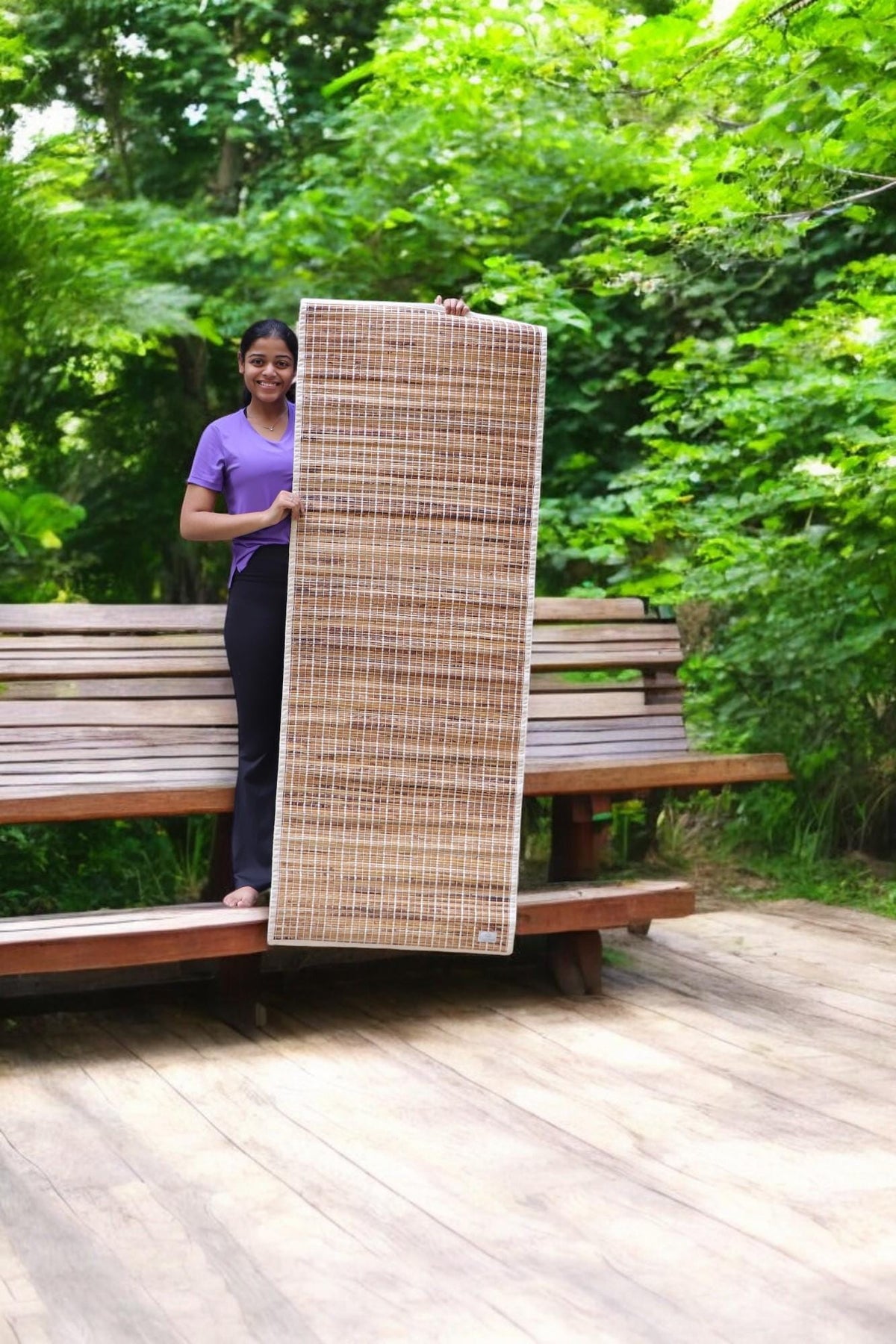 Handwoven Premium Natural Banana Fiber Antiskid Mat for Yoga and Meditation