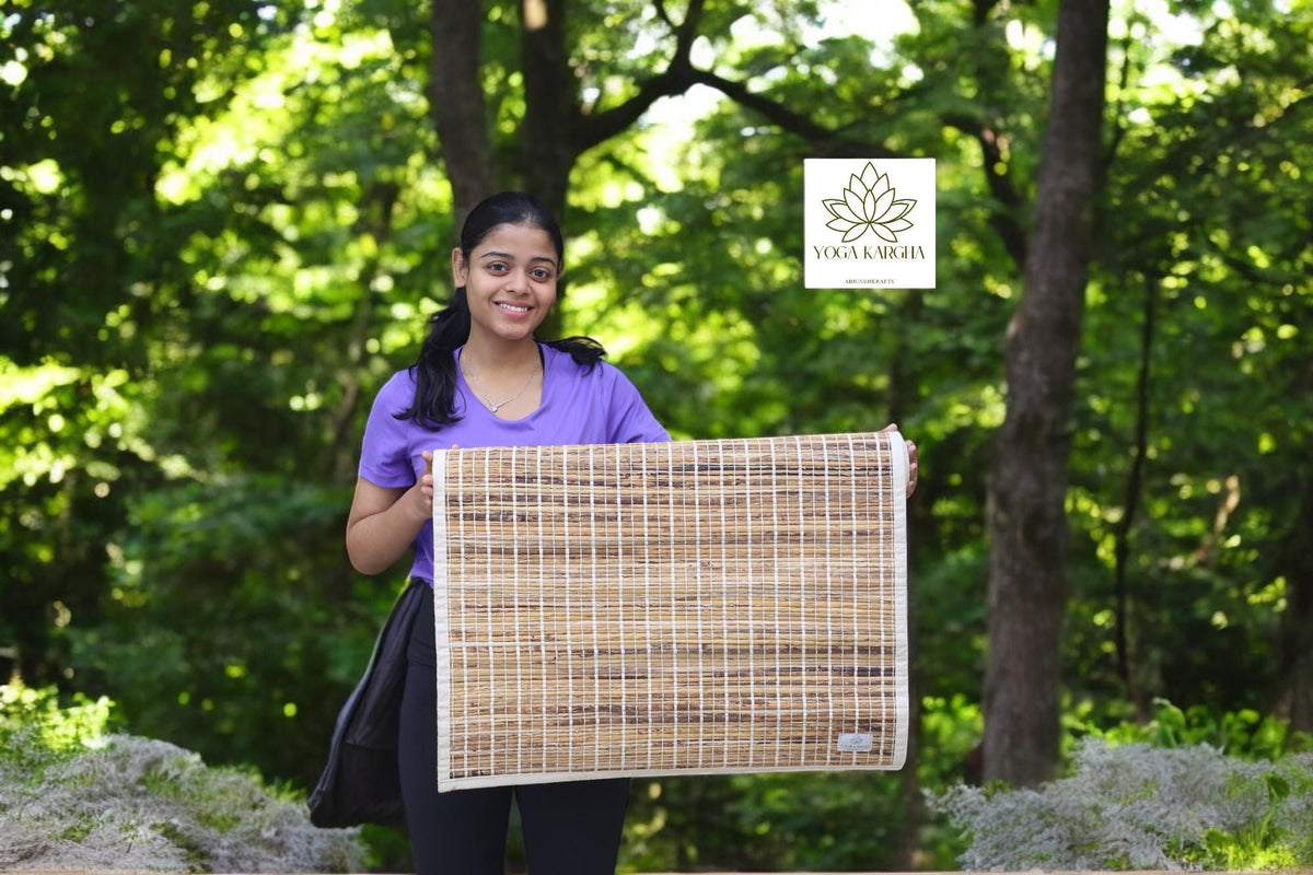 Handwoven Premium Natural Banana Fiber Antiskid Mat for Yoga and Meditation