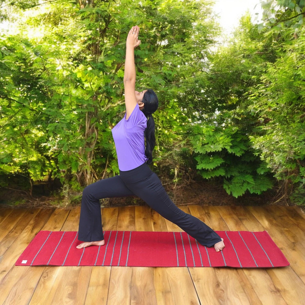 Organic Cotton Yoga Mat | Knotted Handwoven, Anti-Skid & Extra Large | Eco-Friendly, Washable, Biodegradable |