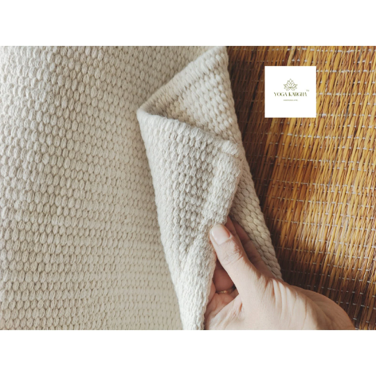 Organic Cotton Yoga Mat | 6mm Thick Weave | Handwoven & Eco-Friendly