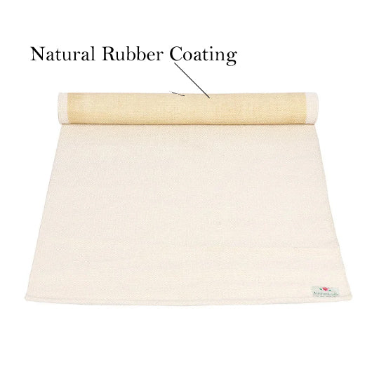 Organic Cotton Undyed Natural White Yoga Mat With Antiskid