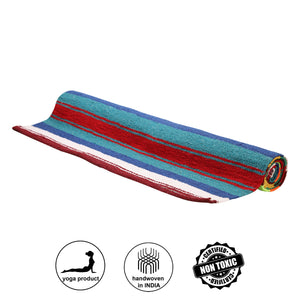 Handwoven & Handmade - Indian Boho/Bohemian Cotton Reversible Braided Area Rug/Chindi Rag/Floor Runner/Yoga Mat/Dhurrie/Kilm/Carpet