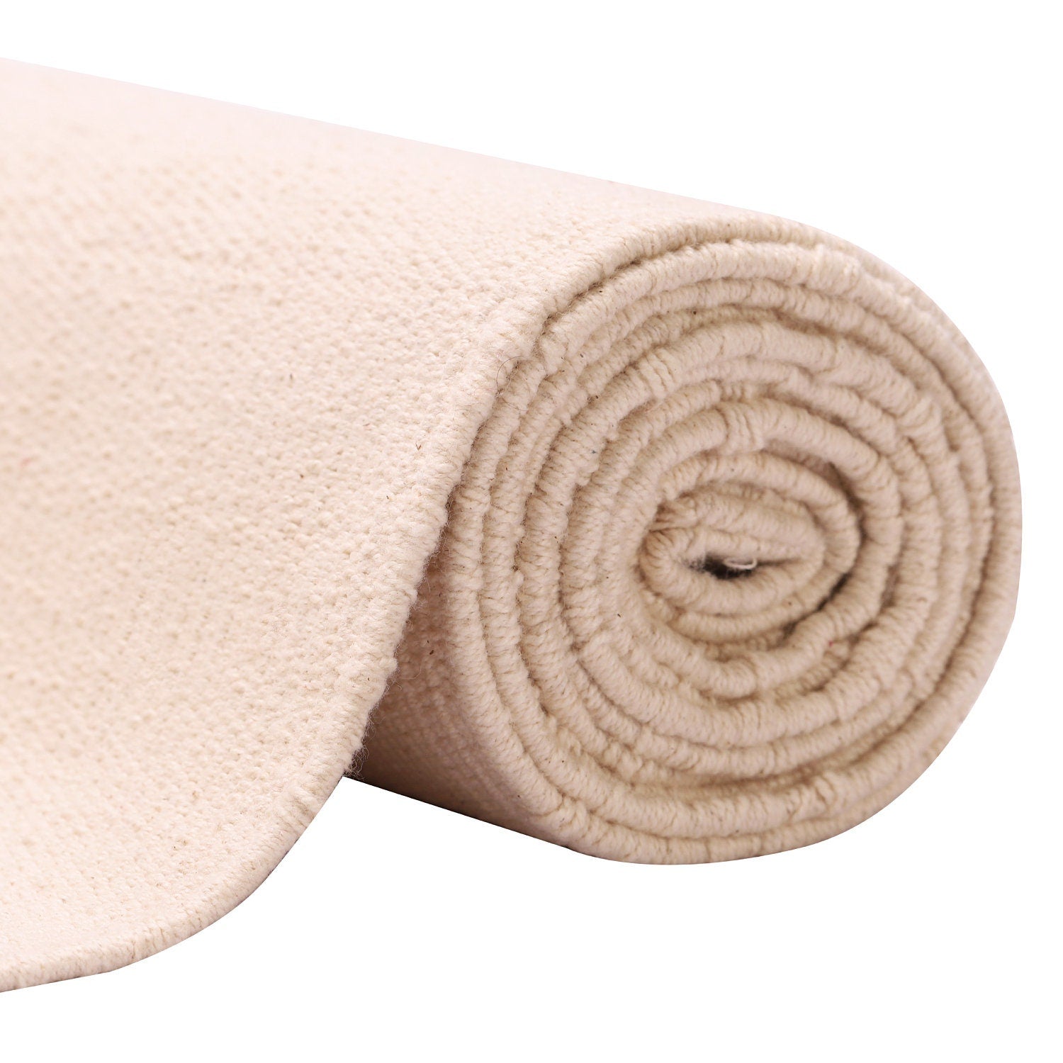 Organic Cotton Undyed Natural White Yoga Mat With Antiskid