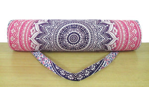 Yoga/Pilates/Exercise Bag - Yoga Strap Carrier - Yoga Mat Bag - Boho/Vintage/Block Printed - Handcrafted Yoga Bag for Yoga lover/Yogi