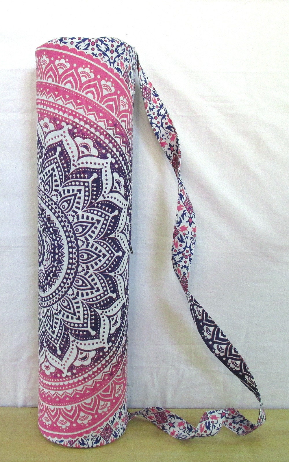 Yoga/Pilates/Exercise Bag - Yoga Strap Carrier - Yoga Mat Bag - Boho/Vintage/Block Printed - Handcrafted Yoga Bag for Yoga lover/Yogi