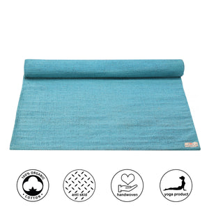 Yoga Mats - Organic Natural Cotton Mat-Yoga, Pilates, Fitness, and Meditation - (Handwoven, anti-skid & firm grip) - Color Options Available