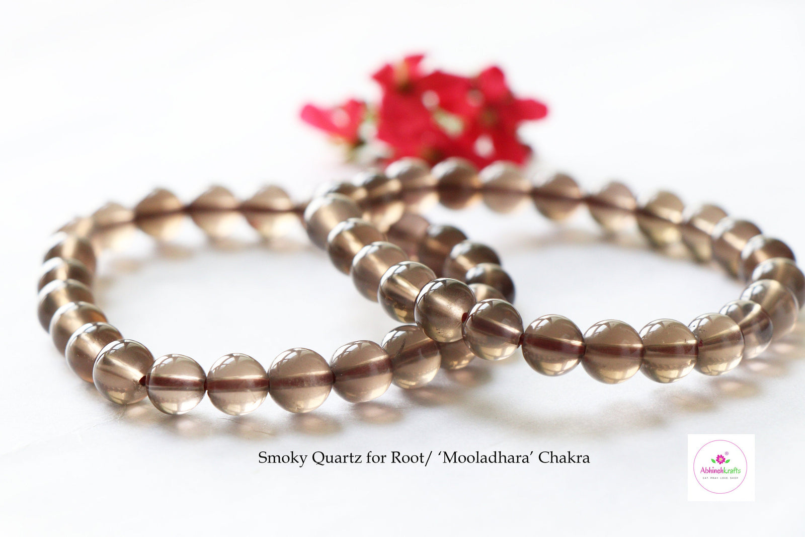 Smoky Quartz Bracelet/Jewelry, Elastic Crystal Bead (8mm) Healing Bracelet, Energy Healing /Chakra Balancing - Root Chakra Stone