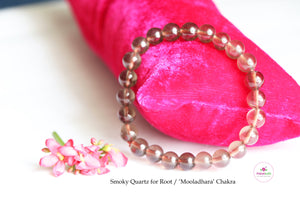 Smoky Quartz Bracelet/Jewelry, Elastic Crystal Bead (8mm) Healing Bracelet, Energy Healing /Chakra Balancing - Root Chakra Stone