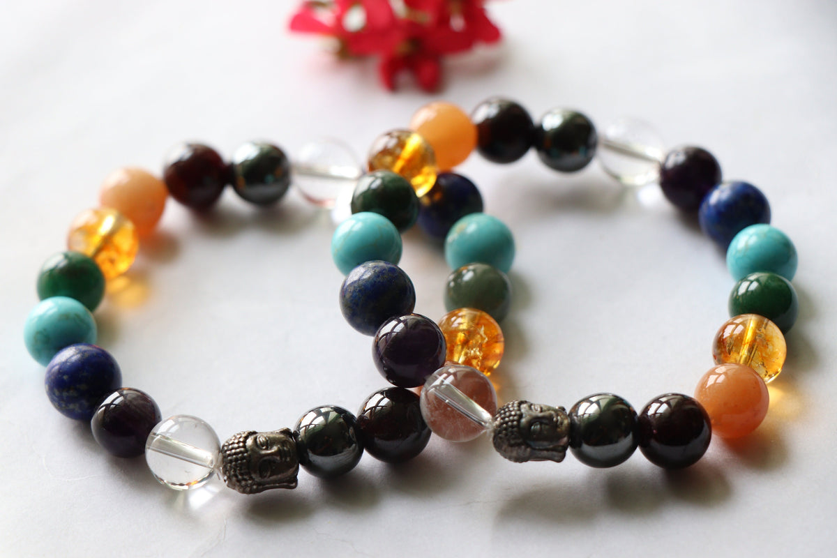 Buddha Chakra Bracelet, Yoga Bracelet, 7 Chakra Bracelet, Gemstone, Chakra Jewelry, Meditation Bracelet, Energy Bracelet, Healing Bracelet