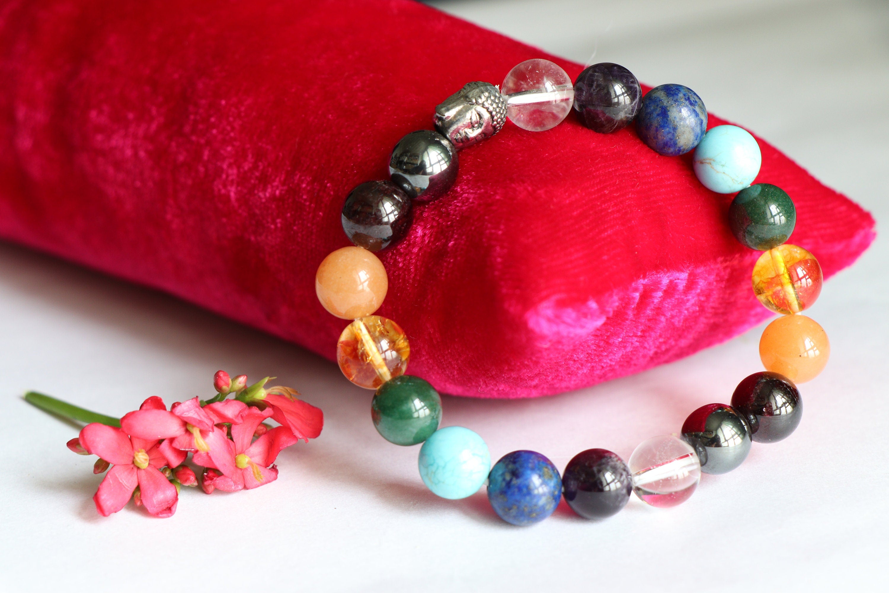 7 Chakra Heart Bracelet with Natural Stones – The Zen Life