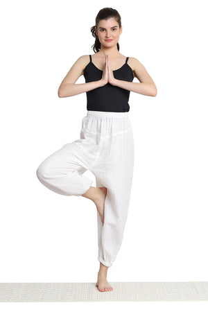 Custom Yoga Pants - Organic Cotton, Fitness Pants, Cotton Trousers, Unisex Yoga Pants, Boho Pants - Elastic Waist, Harem Style