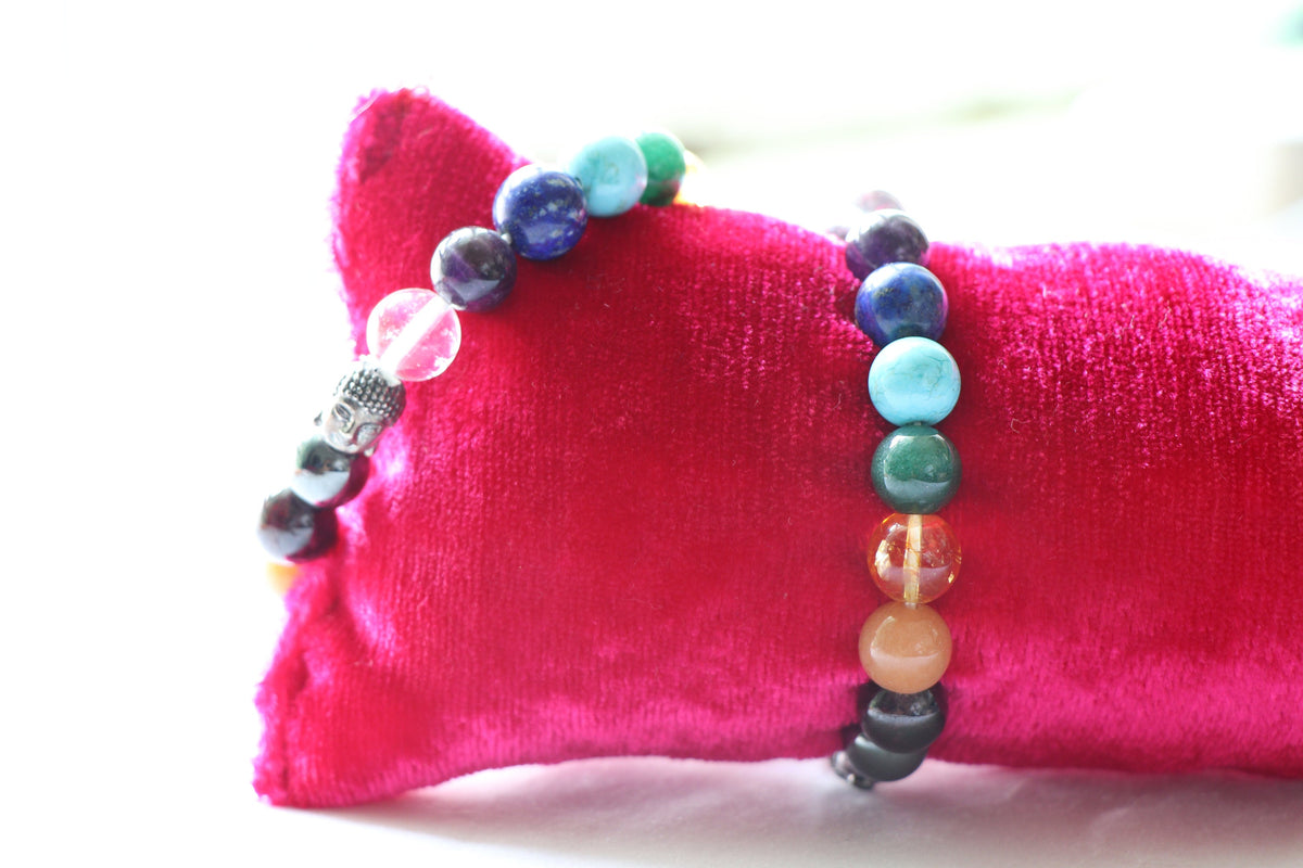 Buddha Chakra Bracelet, Yoga Bracelet, 7 Chakra Bracelet, Gemstone, Chakra Jewelry, Meditation Bracelet, Energy Bracelet, Healing Bracelet