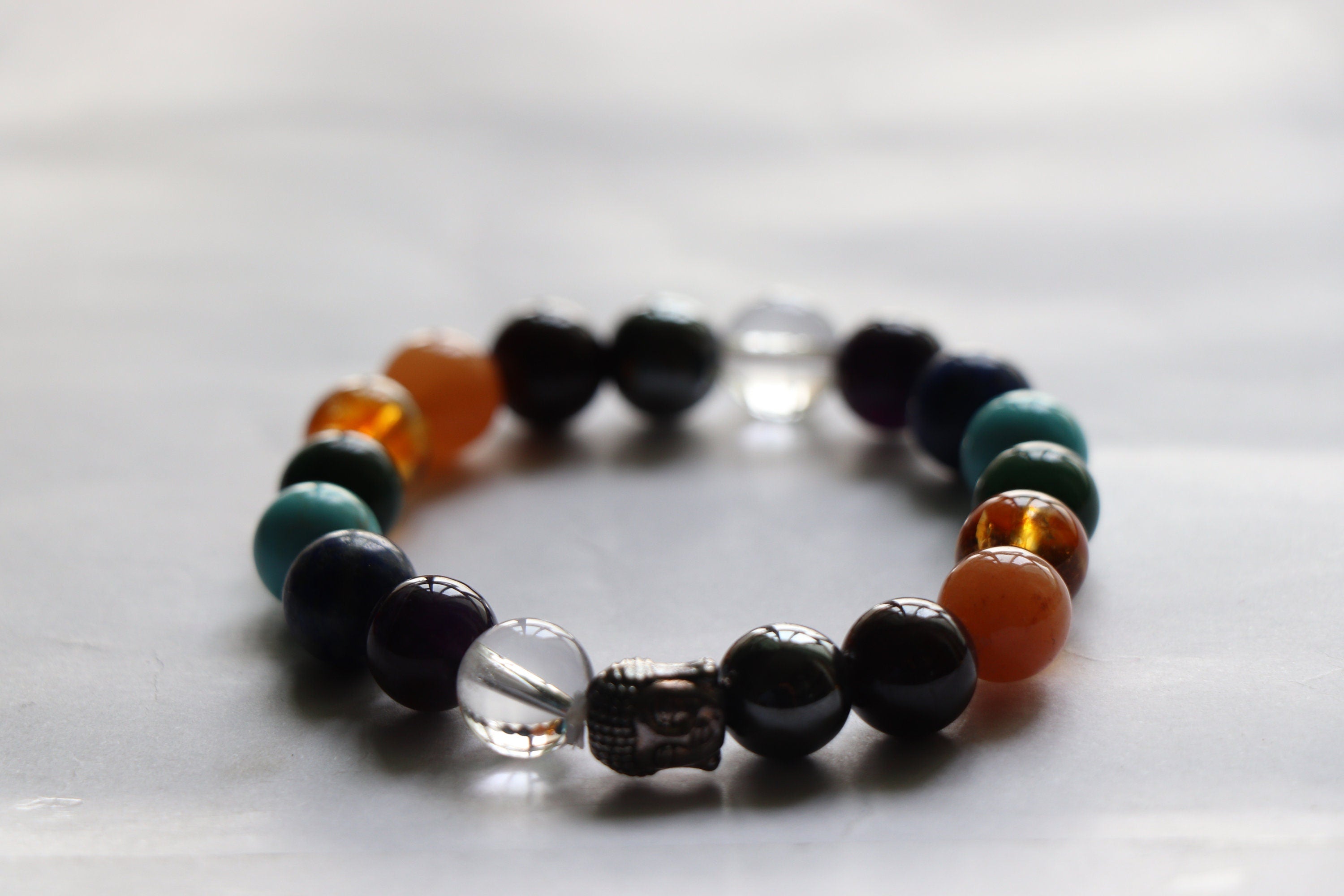 Natural Stone Beads 7 Chakra Bracelet For Women Men Yoga Buddha Player  Bracelets | eBay