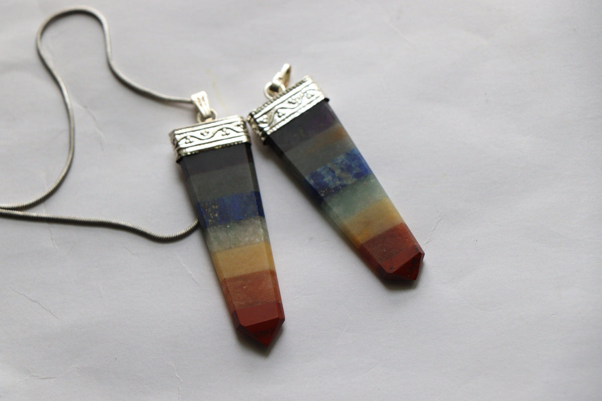 Chakra Pendant, Yoga Pendant, 7 Chakra Pendant, Gemstone, Chakra Jewelry, Meditation Pendant, Energy Pendant, Healing Pendant