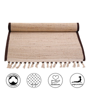 Premium Natural Fiber Mats for Yoga, Pilates, Fitness, and Meditation - (Handwoven, anti-skid & firm grip) - Options Available