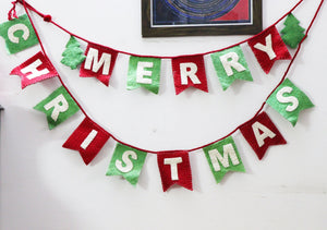 Merry Christmas Decorative Banner - Felt, Handmade - Christmas Decoration/Ornaments