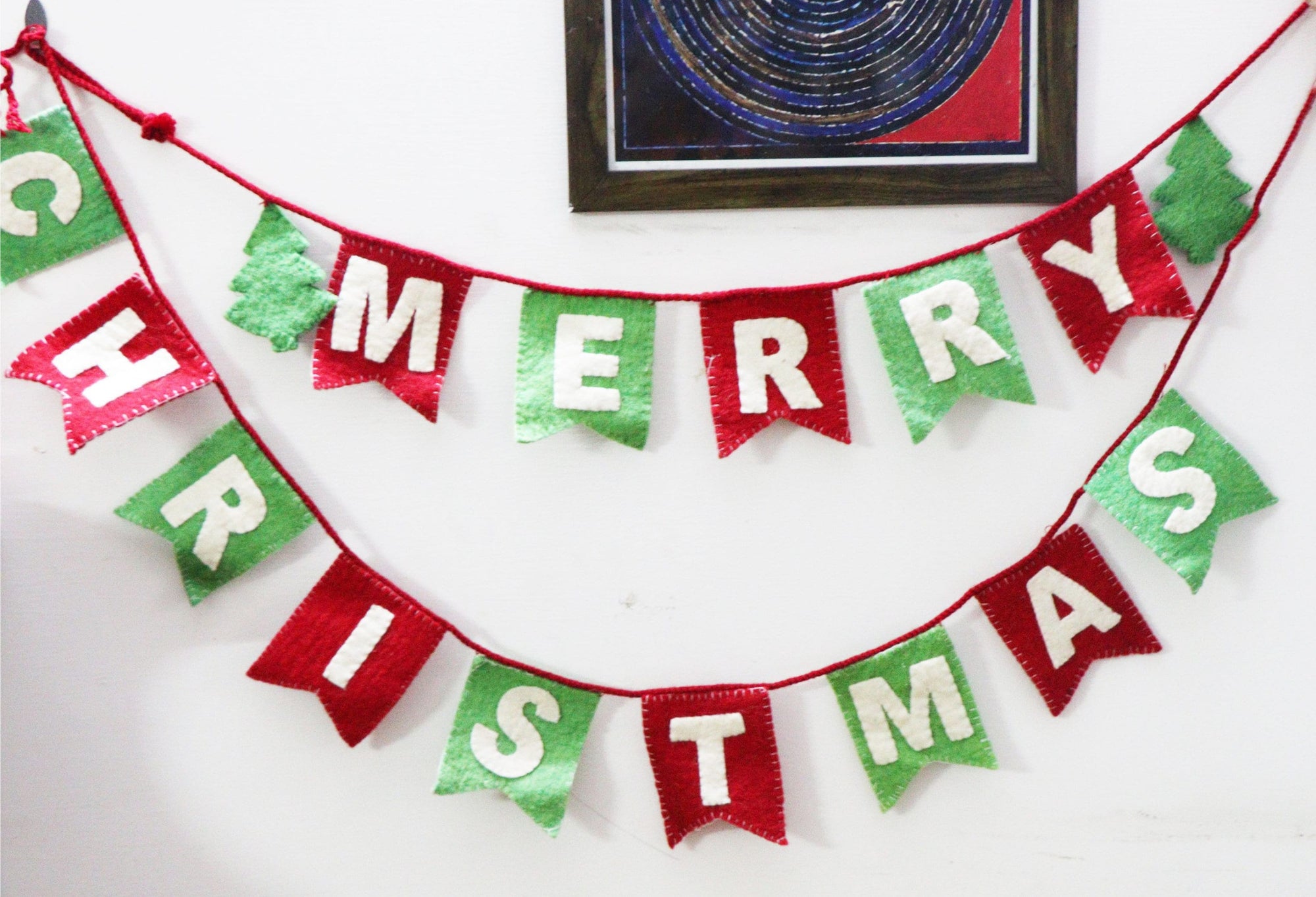 Merry Christmas Decorative Banner - Felt, Handmade - Christmas Decoration/Ornaments