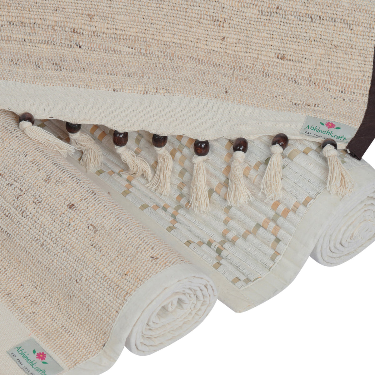 Premium Natural Fiber Mats for Yoga, Pilates, Fitness, and Meditation - (Handwoven, anti-skid & firm grip) - Options Available