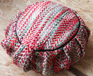 Yoga Meditation Cushion | Handwoven Handmade Round Zafu Pillow  |Zipped Cover |Washable| Portable - Aurora - Filling Options Available