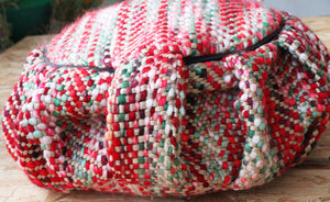 Yoga Meditation Cushion | Handwoven Handmade Round Zafu Pillow  |Zipped Cover |Washable| Portable - Aurora - Filling Options Available