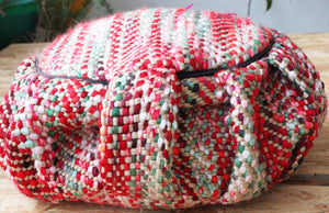Yoga Meditation Cushion | Handwoven Handmade Round Zafu Pillow  |Zipped Cover |Washable| Portable - Aurora - Filling Options Available