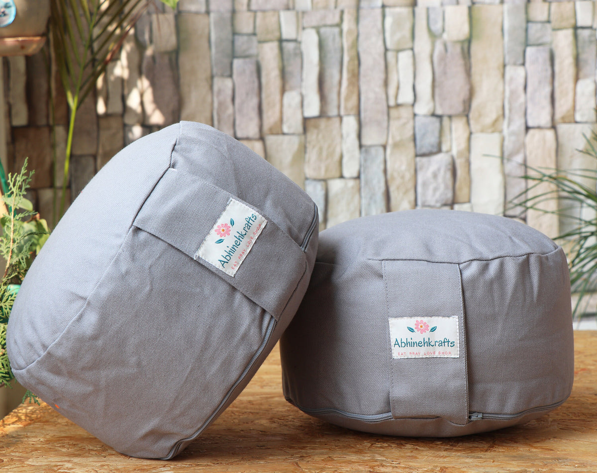 Rondo Yoga Meditation Cushion | Handwoven Rondo Zafu- Solid Color |Zipped Cover |Washable| Portable - Filling & Color Options Available