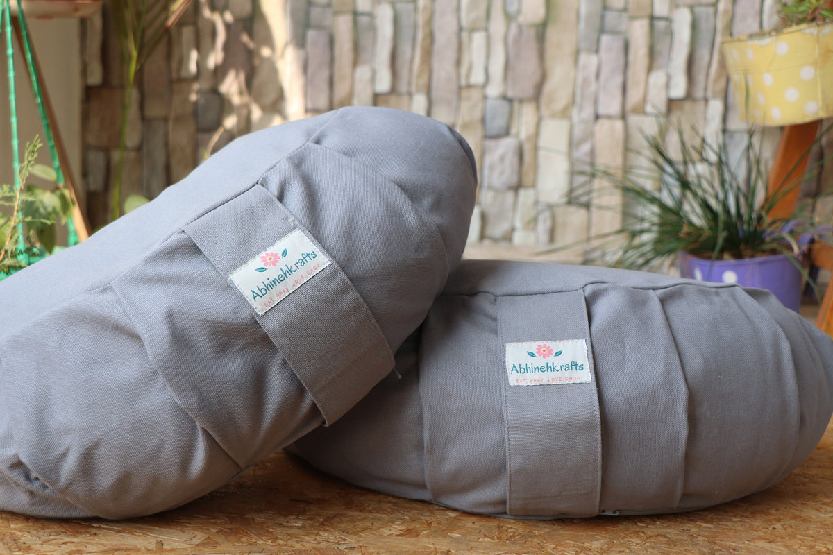 Moon Style Yoga Meditation Cushion | Handwoven Moon Zafu- Solid Color |Zipped Cover |Washable| Portable - Filling & Color Options Available