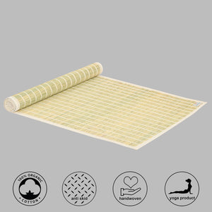 Handwoven Anti Skid Darbha Grass Fiber Mat for Yoga and Meditation